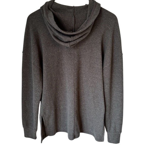 Abercrombie and Fitch Soft A&F Cozy Gray Knit Hoodie Tunic Women’s Size Medium - Picture 2 of 6